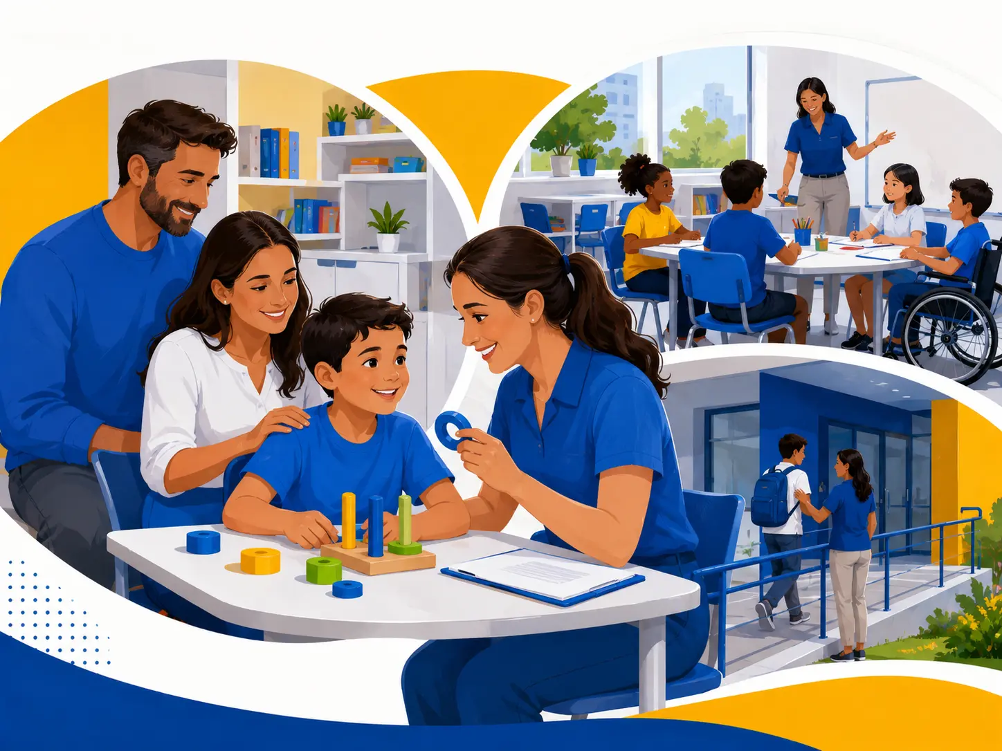 Ilustração da formação sobre inclusão, autismo e cuidado